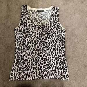 Linda Matthews Cheetah Leopard Animal Print Sweater Tank